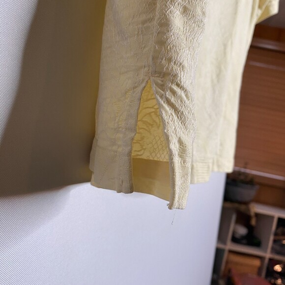 Jamaica Jaxx 100% Silk Hawaiian Tropical Embossed Design Yellow Mens Size XL - Picture 4 of 13